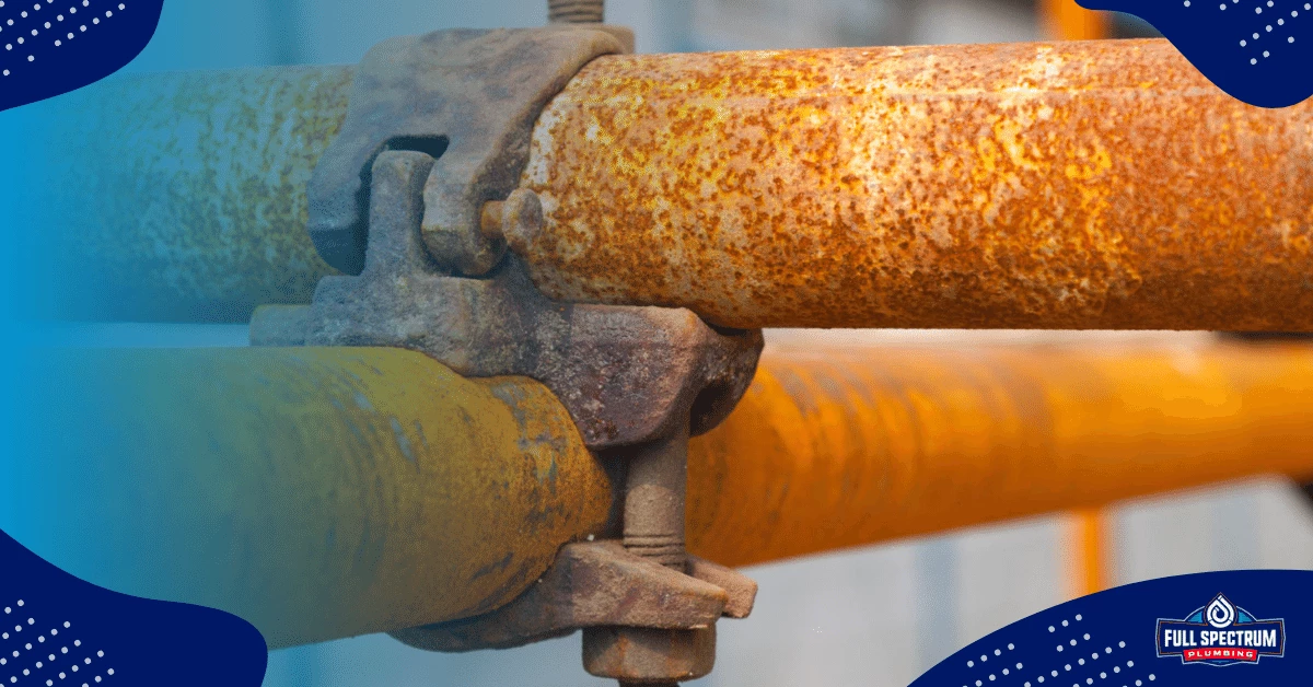 a close-up of a rusty pipe