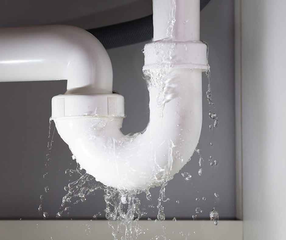 A massive plumbing leak in a pipe